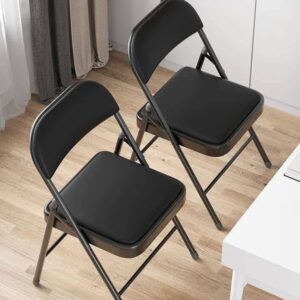 كرسي جلد قابل للطوي