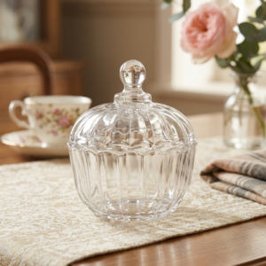 علبة سكر زجاجية