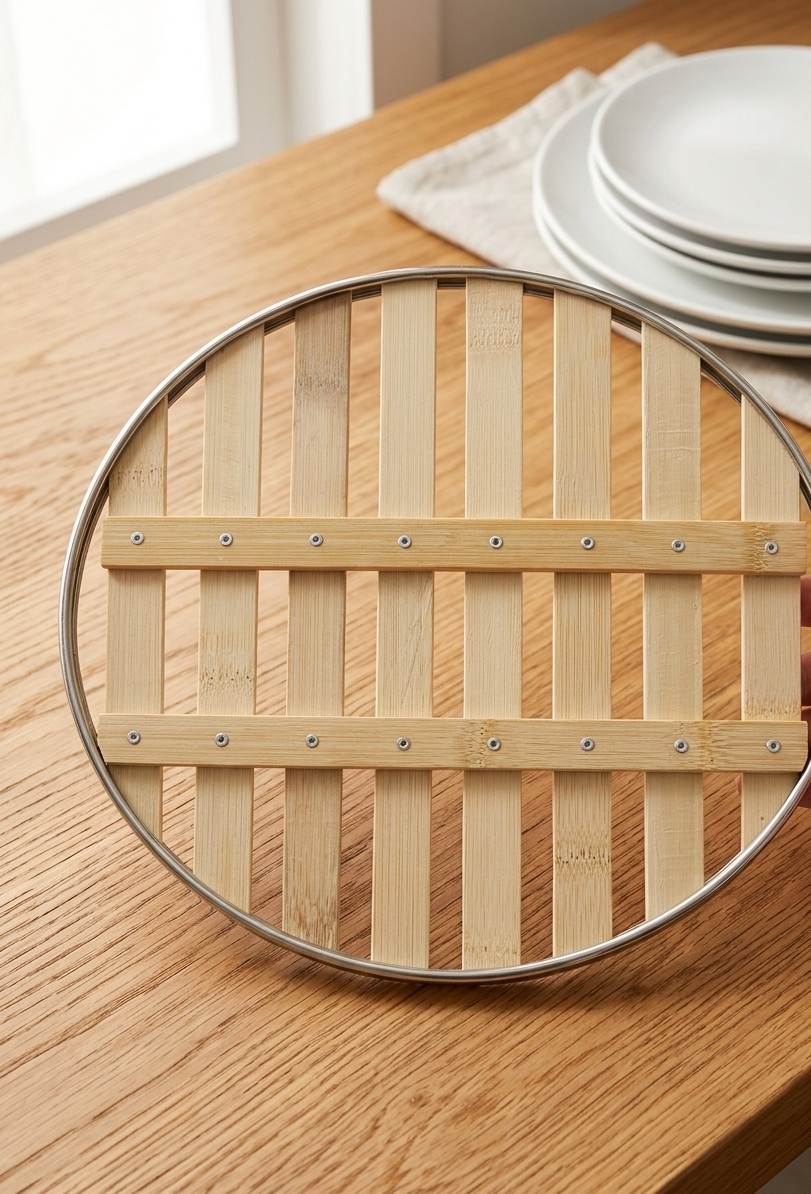 قاعدة تقديم خشبية دائرية قاعدة تقديم خشبية دائرية