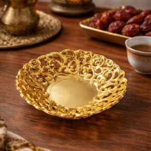 صحن تقديم "أرابيسك" ذهبي